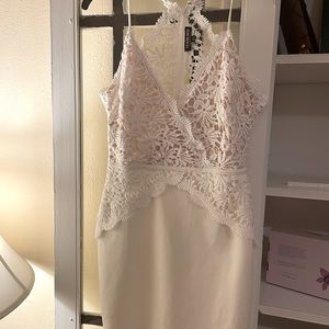 Fashion Nova White Lace Mini Party Dress M